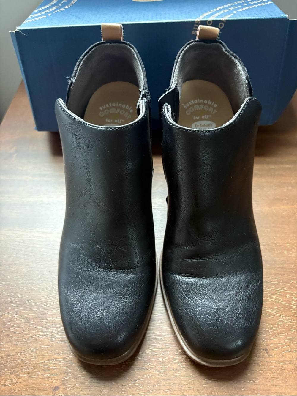 Dr. Scholl's Womens Roxanne Leather Ankle Boots in Black